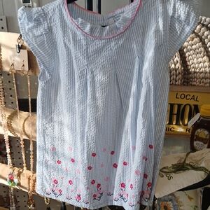 crown & ivy Light Blue and Pink Girls' Dress